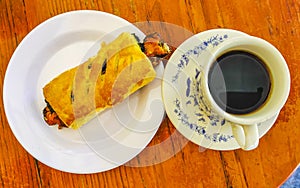 Typical Mexican dishes Empanadas Tamales Rollos with Coffee Oaxaca Mexico photo