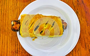 Typical Mexican dishes Tortas Tacos Empanadas rollos Tamales Oaxaca Mexico photo
