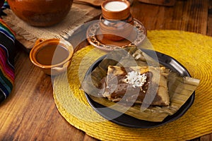 Typical mexican food Oaxacan mole tamale recipe