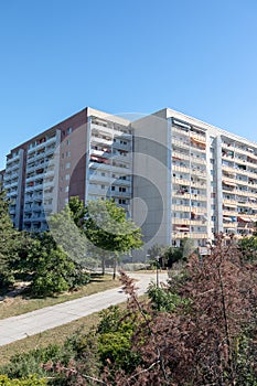 Typical modernized residential buildings in Leipzig district GrÃƒÂ¼nau,Germany