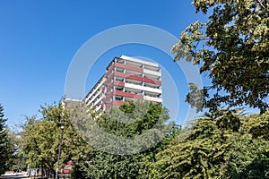 Typical modernized residential buildings in Leipzig district GrÃ¼nau,Germany