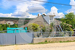 Typical Moldovan rural house. Background with selective focus