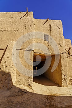 Typical mud house village, in the Sahara Desert