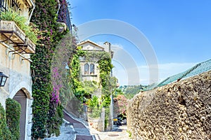 Typical narrow street in Saint Paul de Vence, France