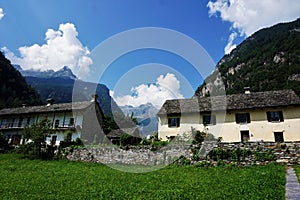 Typical nature and architecture in the Valle Verzasca