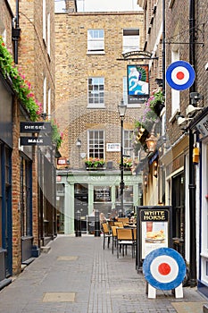 Typical Newburgh street with brick houses and pub