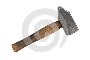 typical old hammer isolated on white