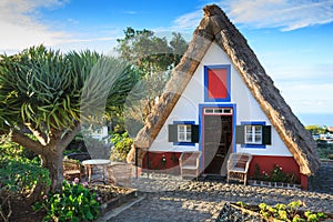 Typical old houses on Santana, Madeira island, Portugal