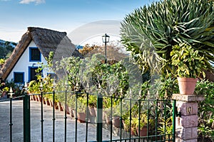 Typical old houses on Santana, Madeira island, Portugal