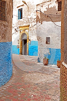 Typical old Maroccan street in Rabat Morocco