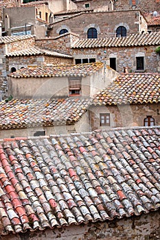 Typical old spanish houses photo