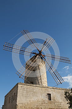 Typical old windmill in Malta