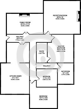 Typical one storey apartment or penthouse floor plans