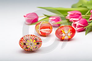 Typical painted easter eggs