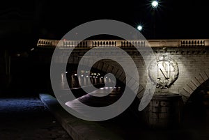 Typical Paris bridge with Napoleon sign