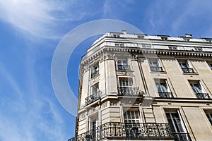 Typical parisian building, Paris Haussmann style architecture