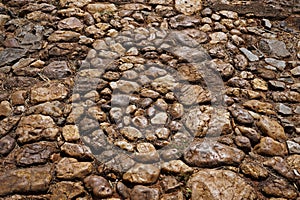 Typical paving stones in Serro, Minas Gerais, Brazil photo