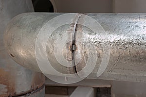 Typical pipe wellding gap with taper of pipe and small gap photo