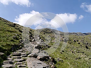 Typical pitched path in the lake District, England photo
