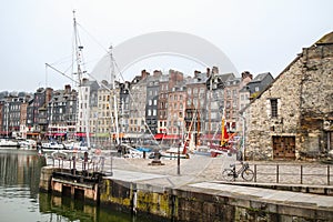 Typical port harbour in Honfleur, France