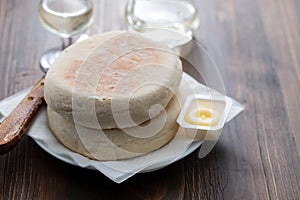 Typical portuguese bread of Madeira Bolo do caco