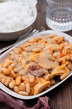 Typical portuguese dish with beans dobrada