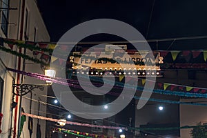 Typical portuguese Popular Saints decoration in a street