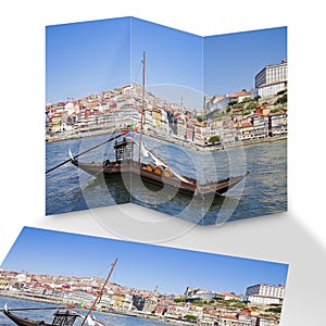 Typical portuguese wooden boats, called barcos rabelos, used in the past to transport the famous port wine photo