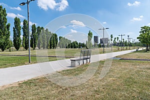 Typical public park of the towns around Milan. Quarto Oggiaro, Italy photo