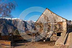 Typical Pyrenean mountain house of BagnÃ¨re de Luchon, in Haute Garonne, Occitanie, France