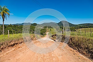 Typical red sand path in Paraguay photo