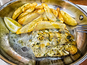 Typical regional food, kingklip fish, South Africa.