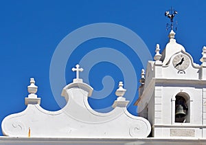 Roof top and tower of the church in Sao Martinho do Porto, Centro - Portugal photo