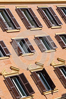 Typical renaissance windows in Rome, Italy