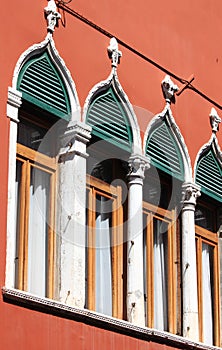 Typical renaissance windows in Venice