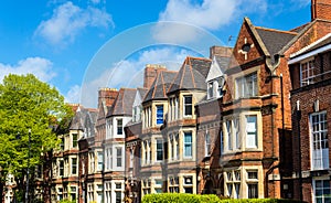 Typical residential brick houses in Cardiff