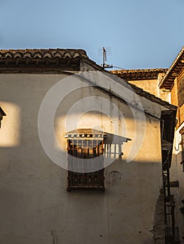 Typical residential house in the Albaicin district old town of Granada, Andalusia, Spain