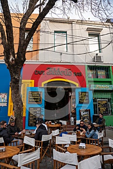 Typical Restaurant of the Barrio de La Boca, Caminito Tourist Zone in Buenos Aires Capital of the Argentine Republic in 2023