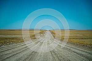 Typical roads in dry land of namibia