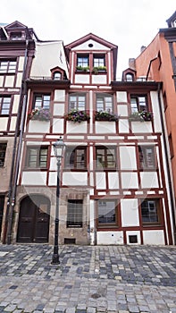 Typical romantic street building, or Weissgerbergasse, Nuremberg
