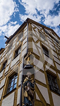 Typical romantic street building, or Weissgerbergasse, Nuremberg