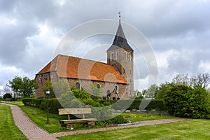 Typical rural church in Schleswig-Holstein, Germany.