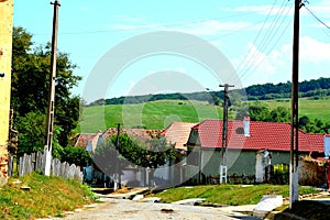 Typical rural landsacpe in the village Veseud, Zied, Transylvania