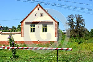 Typical rural landscape and peasant houses in Bruiu - Braller, Transilvania, Romania