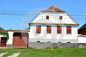 Typical rural landscape and peasant houses in Bruiu - Braller, Transilvania, Romania