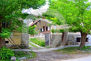 Typical rural landscape and peasant houses in the village Drauseni, Transylvania, Romania.