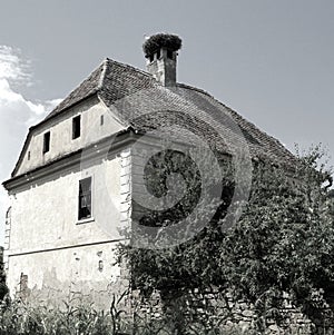 Typical rural landscape and peasant houses in VÃ„Æ’rd,Wierd, Viert, Transylvania, Romania