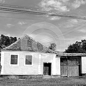 Typical rural landscape and peasant houses in VÄƒrd,Wierd, Viert, Transylvania, Romania