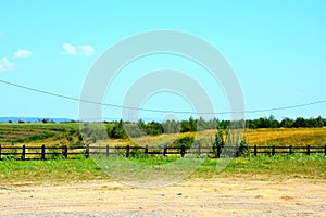 Typical rural landscape in the plains of Transylvania, Romania.