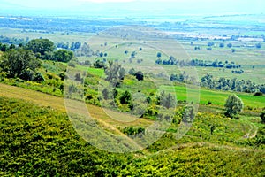 Typical rural landscape in the plains of Transylvania, Romania.